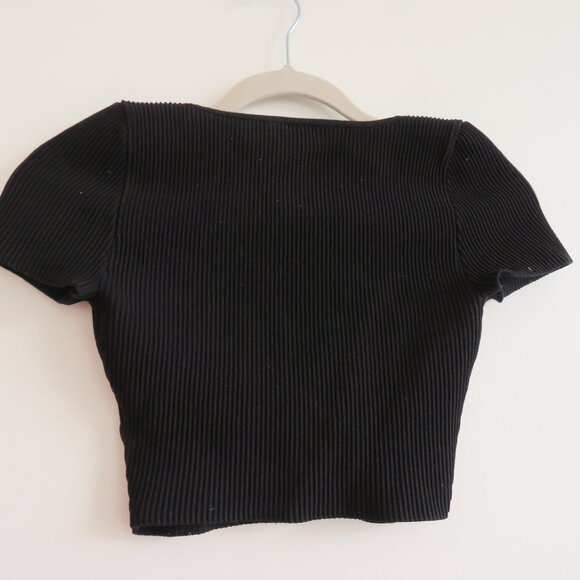 Aritzia Black Ribbed Crop Top - Picture 8 of 13